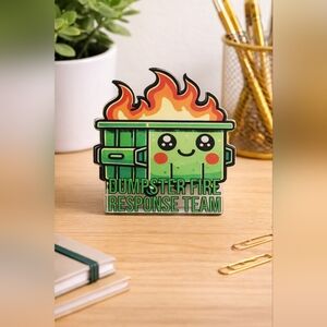 Funny Dumpster Fire Response Team Desk Sign Cute Office Humor Gift